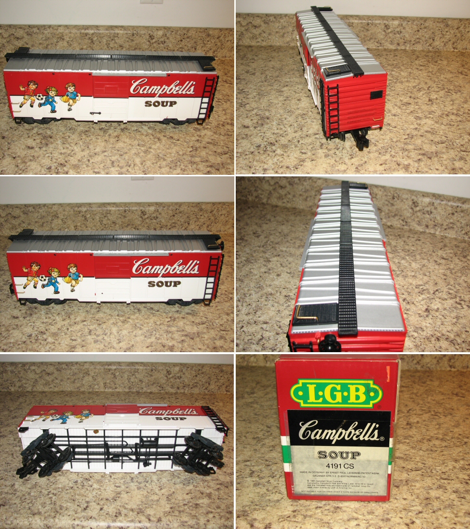  about LGB G Scale #4191 CS Campbell's Soup Boxcar Train GERMANY